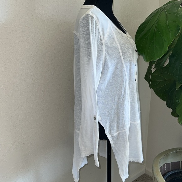 We The Free Women’s Stargazer 100% Cotton Henley 3/4 Sleeve Tunic Top Medium - Picture 8 of 11